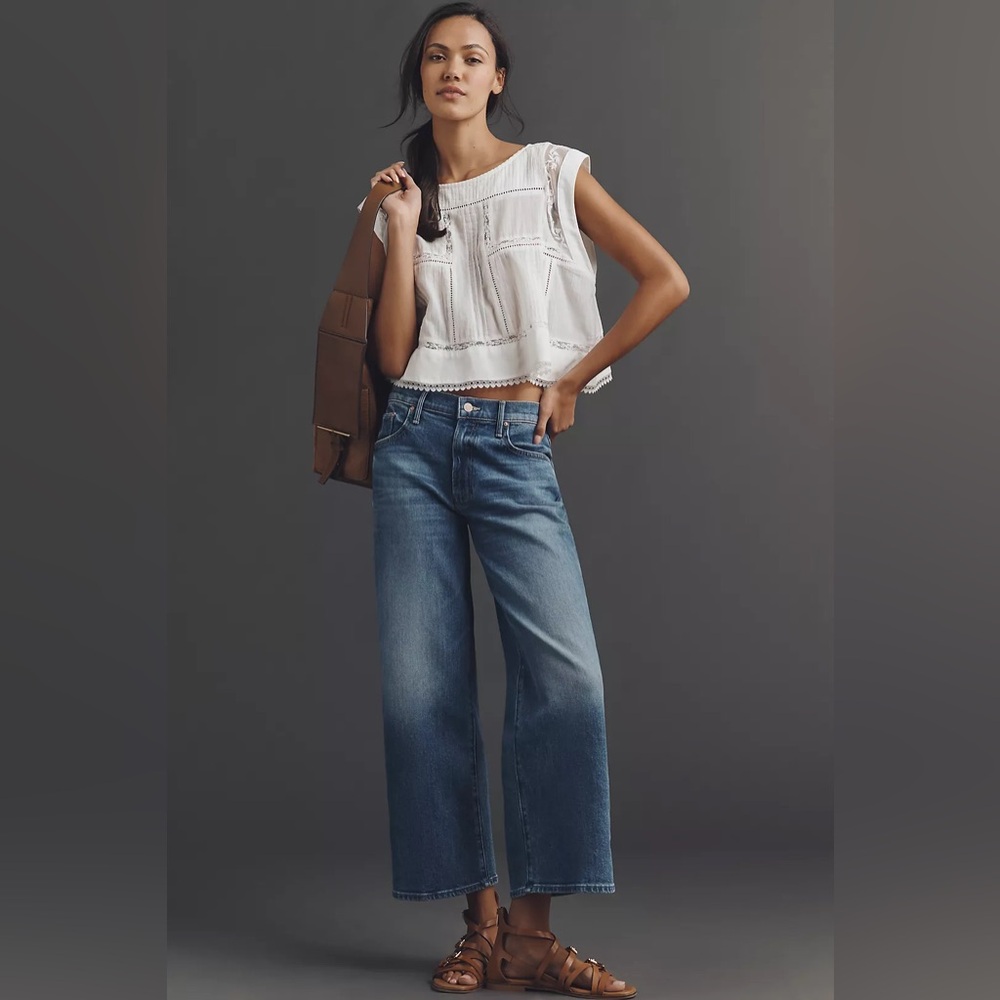 MOTHER The‎ Maven Mid-Rise Wide-Leg Jeans